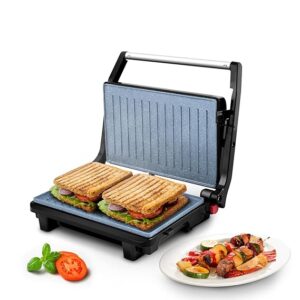 Wipro Elato BS206 1000 Watt Ceramic Grill Sandwich Maker, Scratch Resistant, 180° Open Sandwich Griller, Auto Cutoff, Non Toxic BPA, PTFE & PFOA Free, 2 Year Warranty, Regular Bread Size for 2 Slices Visit the wipro Store